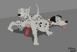 101_dalmatians 2017 animal_genitalia animal_penis anus artist_name blep canid canine canine_genitalia canine_penis canis collar dalmatian dated disney domestic_dog duo eyelashes female feral fur genitals looking_back male male/female mammal mcfan open_mouth penis perdita pongo raised_tail signature smile spots spotted_body spotted_fur spread_legs spreading tail tongue tongue_out