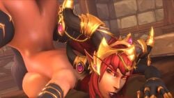 1boy 1girls alexstrasza animated ass ass_focus ass_up bonkerzhonkerz dragonflight face_down_ass_up grinding_on_penis horns horsecock interspecies jack-o_pose jackochallenge large_breasts long_eyebrows moaning penis precum pussy_juice sound stockings tauren video world_of_warcraft