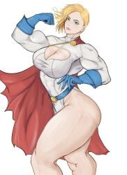 1girls ass big_ass big_breasts blonde_hair blonde_hair blue_eyes breasts dc dc_comics fit_female flexing flexing_bicep muscular muscular_arms muscular_female orlha pale-skinned_female pale_skin pose posing power_girl short_hair skimpy skimpy_clothes solo superheroine superman_(series) thick thick_ass thick_legs thick_thighs voluptuous wide_hips