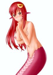 breasts completely_nude lamia looking_at_viewer miia_(monster_musume) monster_girl monster_musume_no_iru_nichijou mosaic_censoring naga navel nipples ospry red_hair