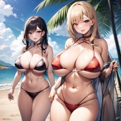 ai_generated beach big_breasts breasts stepsister stepsisters