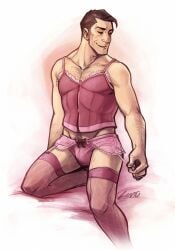 adorable crossdressing cute cute_expression cute_face cute_male feminization lingerie lintufriikki male_only manly_crossdresser medic medic_(team_fortress_2) team_fortress_2