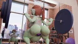 1girls 3d animated big_belly birth bloated_belly deadlift dumbbell exercise female gobbo@gym goblin goblin_female gym gym_clothes labor mp4 no_sound ovinaxu pregnant squats tagme umbilical_cord video weights