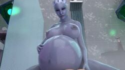 3d animated asari belly big_belly big_breasts blue-skinned_female blue_skin breasts female female_on_top liara_t'soni male mass_effect mp4 nipples no_sound ovinaxu partial_male pregnant pregnant_sex riding shower tagme video