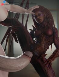 2girls 3d 3eedeebee alcina_dimitrescu blender crossover eastern_and_western_character futa_on_female futanari giant_cock giant_futanari giant_penis huge_balls huge_breasts huge_cock resident_evil resident_evil_8:_village sarah_kerrigan size_difference smaller_female standing_sex starcraft