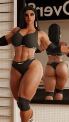 1girls 3d abs activision arabian arabian_female ass athletic athletic_female big_ass big_breasts black_hair blizzard_entertainment breasts brown-skinned_female brown_body brown_eyes brown_hair brown_skin busty cleavage dark-skinned_female dark_skin egyptian egyptian_female fareeha_amari female female_only fit fit_female hips human kaylzara kaylzart large_ass large_breasts legs lips mature mature_female middle_eastern middle_eastern_female mirror olive_skin overwatch overwatch_2 pharah reflection smile solo thick thick_legs thick_thighs thighs toned toned_female upper_body waist wide_hips workout workout_clothes