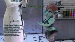 3d belly_expansion doctor female gobbo@gym goblin goblin_female ovinaxu pregnant