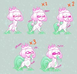 1girls all_the_way_through breasts crown cum cum_from_mouth cum_inside cum_through english_text female glorp in_ass_out_mouth inkling nintendo number numbers obscurabuns pearl_(splatoon) slosh sloshing_belly splatoon tentacle tentacle_sex text urp