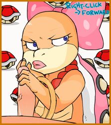 1boy 1girls animated b-intend female handjob human interspecies koopa koopalings male_pov mario_(series) nintendo pov scalie super_mario_bros. wendy_o._koopa