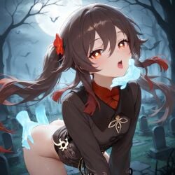1femboy 2boys ai_generated anal blush closed_eyes doggy_style embarrassed femboy feminine_male functionally_nude gay genshin_impact ghost girly graveyard hoyoverse hu_tao_(genshin_impact) ian8766_(artist) interspecies male male/male male_focus male_only mihoyo monster monster_rape outside penis precum public rape rule_63 self_upload sweat trap yaoi