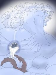 anal anus_focus ass ass_focus ass_grab bara beard big_nick cum cum_eating cum_from_ass destroyed_anus fate_(series) feet gay long_hair male_only nipples open_mouth smile thick_thighs uncensored white_beard white_hair yaoi zeus_(fate)