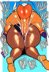 ai_generated ass_up cock cum_in_ass female futa_on_top futadom futanari huge knees_together_feet_apart miruko novelai on plap_(sound) prone_bone shihouin_yoruichi usagiyama_rumi
