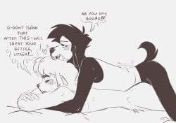 an_extremely_goofy_movie anal anthro barely_clothed bradley_uppercrust_iii english english_text fucking fucking_ass fur furry furry_only gay koikoisut laying_on_stomach male male_only male_penetrated male_penetrating male_penetrating_male max_goof mostly_nude naked naked_male nude nude_male on_top sex shirt shirt_only speech_bubble tail yaoi