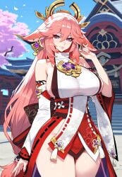 yae miko from genshin impact by floox