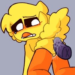 1male 1nonbinary anal_fluids anus backview blush butt_focus critters_(poppy_playtime) furry kickinchicken_(poppy_playtime) male male_penetrated nightmare_critters no_human no_humans non-binary non_human penis_against_ass poe_(poppy_playtime) poppy_playtime simple_background simple_shading skyblue_enjoyer smiling_critters tears_of_pain worried_expression