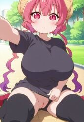 1female ai_generated big_ass big_breasts black_panties black_shirt blush breasts cat_eyes colored dragon_maid fat fatty female from_front front_view horns ilulu ilulu_(dragon_maid) ilulu_(maidragon) ilulu_(miss_kobayashi's_dragon_maid) kobayashi-san_chi_no_maidragon large_breasts light-skinned_female light_skin long_hair looking_at_viewer miss_kobayashi's_dragon_maid novathecreator on_floor on_knees panties panties_aside pink_eyes pink_hear pulling_clothing pussy selfie selfie_pose serious serious_expression serious_face sexy sexy_body sexy_pose shirt sitting uncensored vagina visible_pussy visible_vagina vulva