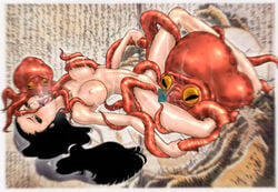 1girls 2animals 2boys arched_back areolae belly black_hair blush breast_squeeze censored erect_nipples fellatio female fine_art_parody hair japanese_text long_hair miko missionary_position mmf_threesome nipple_tweak nipples nude octopus on_back open_clothes open_mouth open_shirt oppai oral public_domain restrained scared sex shirt shunga slime spread_legs sweat tentacle_grab tentacle_sex the_dream_of_the_fisherman's_wife toyomaru undressing vaginal_penetration wide_hips wince zoophilia