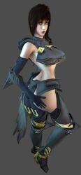 1girls 3d armor big_butt black_hair breasts canastus curvy dark_armor eclair_farron final_fantasy final_fantasy_xiii final_fantasy_xiii-2 hips human looking_at_viewer partially_clothed pinup solo source_filmmaker tagme