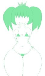1girls 2018_easter_candy_contest 2020s 2023 4chan :3 alternate_version_available bikini cameltoe crown dead_source female green_bikini green_hair kaizomario1234 mini_princess petite petite_body petite_female pixel short_twintails slightly_chubby slightly_chubby_female slim_waist small_bikini small_breasts small_chest solo source_not_archived source_request thick_thighs thighs twintails white_background white_skin