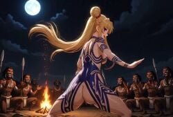 african ai_generated dancing dark-skinned_male light-skinned_female night sailor_moon tagme tribal_markings tribal_tattoo twerking usagi_tsukino video