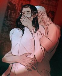anal_sex asian baldur's_gate_3 bareback belly_bulge cazador_szarr crying elves from_behind homosexual long_hair male_only master nonconsensual rape slave tears vampire vellioth_the_martinet