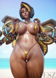 1girls 3d areola areolae batesz belly belly_button big_breasts bikini busty curvaceous curves curvy curvy_female curvy_figure dark-skinned_female dark_skin domina female female_only flat_stomach hips huge_breasts large_breasts mechanical_arm mechanical_arms milf overwatch robotic_arm robotic_arms swimsuit swimwear thick thick_thighs thigh_gap thighs