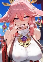 yae miko from genshin impact by floox