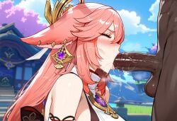 yae miko from genshin impact by floox
