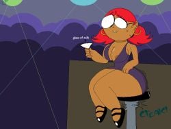 1girls 2026 4_fingers amateur_artist areola areola_slip areolae ass big_ass big_breasts black_shoes buckteeth chipped_tooth club comedy dark-skinned_female dark_skin dress earrings female funny glass_of_milk glassess gold_earrings gold_necklace golden_earrings golden_necklace hoop_earrings humor js_paint milk mr._y0-y0! ms._mad_(mr._y0-y0!) ms_paint necklace nervous nightclub original original_character party_dress red_hair self_upload shoes sitting sitting_on_stool skimpy skimpy_dress stool stool_(chair) stool_breaking stool_cracking sweat sweatdrop tagme thick_thighs twintails wine_glass zanzaanzaru