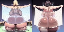 ai_generated ass ass_chart ass_comparison ass_focus big_ass big_breasts bleach breasts duo female female_only huge_ass huge_breasts ishimo light-skinned_female multiple_girls naruto naruto_(classic) naruto_(series) naruto_shippuden onsen take_your_pick thick_ass thick_hips thick_legs towel tsunade tsunade_(naruto) unohana_retsu wet_towel