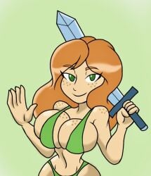 1girls alex_(minecraft) breast_hold breasts casual casual_nudity convenient_censoring female female_only freckles freckles_on_breasts green_eyes holding_breasts holding_own_breast hourglass_figure human looking_at_viewer minecraft naked naked_female nude nude_female orange_hair pale_skin red_hair redhead shiny_skin size11shaolins solo solo_female
