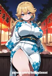 ai_generated anal areolae big_breasts blonde_hair blue_eyes earrings feet festival finger_in_mouth grinding japanese_clothes large_breasts mario_(series) princess princess_peach pussy pussyjob robosusensei sex stomach_bulge straddling teasing thighs yukata