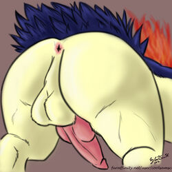 color coolsamsc fur furry male male_only nintendo penis pokemon pokemon_(species) solo straight_hair typhlosion