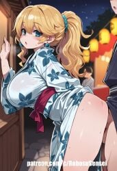 ai_generated anal areolae big_breasts blonde_hair blue_eyes earrings feet festival finger_in_mouth grinding japanese_clothes large_breasts mario_(series) princess princess_peach pussy pussyjob robosusensei sex stomach_bulge straddling teasing thighs yukata