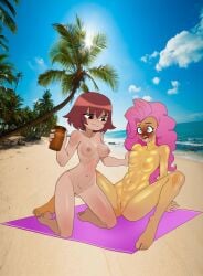 2girls ahegao anoneysnufftan applying_sunscreen asphyxiation auburn_hair beach beach_towel blue_eyes blush blushing_profusely breast_grab breasts crossover embarrassed embarrassed_nude_female female female_only friendship_is_magic hawaiian_tropic heart-shaped_pupils humanized humiliation imminent_death killer_lotion kim_pine leaning_back long_hair lotion lotion_bottle mascara_tears massage mind_break murder my_little_pony nipples nude nude_beach oil oiled on_knees orgasm penalty_game peril pink_hair pinkie_pie_(mlp) pussy reclining rubbing scott_pilgrim shiny_skin short_hair sitting snuff spread_legs suffocation summer sunbathing sunscreen tan tanned tanned_female tanned_skin tanning tongue tongue_out towel
