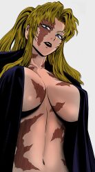 balalaika big_breasts black_lagoon blue_eyes color colored edit edited fat_breasts female flat_belly large_breasts lipstick mommy mostlybluewyatt pov scars thick yellow_hair