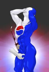1boy 2015 9x9 balls bara cum cumshot disembodied_hand erection gay male male_only muscular penis pepsi pepsiman soda yaoi