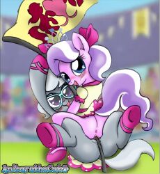 anibaruthecat anus blush cub diamond_tiara_(mlp) duo equine female feral flag hasbro my_little_pony my_little_pony_friendship_is_magic public pussy silver_spoon_(mlp) smile smooth_skin tagme young yuri