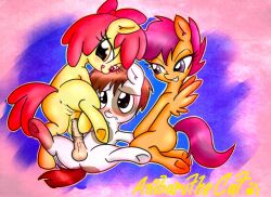 anibaruthecat apple_bloom_(mlp) friendship_is_magic hasbro my_little_pony pipsqueak_(mlp) scootaloo_(mlp) smooth_skin tagme threesome