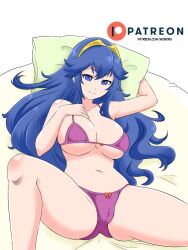 breasts female female_only fire_emblem fire_emblem_awakening looking_at_viewer lucina_(fire_emblem) nintendo noboru_revista panties purple_panties solo underwear