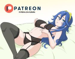 black_panties breasts female female_only fire_emblem fire_emblem_awakening lingerie lucina_(fire_emblem) nintendo noboru_revista panties solo underwear