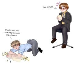 bent_over commission dwight_schrute gay jim_halpert the_office yaoi