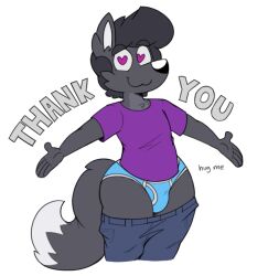 1boy acstlu bulge fox furry furry_only male male_only pants_down phurcy solo thank_you thick_thighs underwear wide_hips