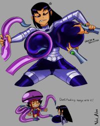 alternate_breast_size ass big_breasts blackfire breasts breasts_bigger_than_head clothed dc huge_breasts incest no_bra starfire tagme teen_titans void_aloe