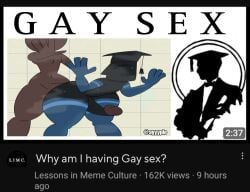 2boys 4_fingers anal anal_sex ayyyple cap cock dark-skinned_male dark_skin english_text femboy femboy_socks first_porn_of_character funny gay gay_sex graduation_cap hat l.i.m.c lessons_in_meme_culture meme penis socks text thumbnail timestamp yaoi youtube youtube_thumbnail youtuber