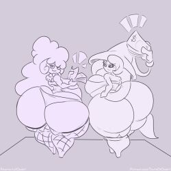 ass_bigger_than_head barely_clothed big_ass big_breasts clothed female_only hatterene luna_(nikuzi) money nintendo pokemon pokemon_(species) tasteofchoklit whimsicott