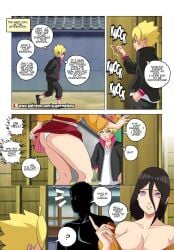 1girls 2boys 4_panel_comic 5:7 after_sex almost_caught almost_naked ass aunt_and_nephew blonde_hair boruto:_naruto_next_generations breasts brother_in_law_and_sister_in_law brown_hair caught caught_in_the_act comic dialogue english_text father_and_son female high_resolution hyuuga_hanabi knocking_on_door male multiple_boys naruto naruto_(series) no_bra panties story straight super_melons uzumaki_boruto uzumaki_naruto very_high_resolution voluptuous walk-in walking