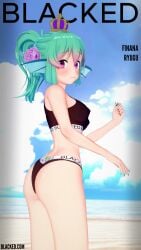 1girls 3d abused_paragon_(artist) ass back_tattoo bare_shoulders beach before_sex blacked blacked_clothing crown eyebrows_visible_through_hair female female_only finana_ryugu green_hair kurosanji light-skinned_female light_skin looking_at_viewer lower_back_tattoo midriff nail_polish nijisanji nijisanji_en outdoors outside ponytail purple_eyes queen_of_spades seaside solo solo_female virtual_youtuber vtuber