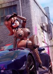 1girls 3d 3d_(artwork) absurd_res anthro areolae big_breasts blue_eyes breasts brown_fur cally3d car clazzey cryptiacurves curvy fazclaire's_nightclub female female_only fishnet fishnet_armwear fishnet_legwear fishnet_topwear fishnets five_nights_at_freddy's fnaf freckles freddy_(fnaf) fredina's_nightclub fredina_(cally3d) frenni_(cryptia) frenni_fazclaire furry gloves hi_res hourglass_figure looking_at_viewer nicholaideus nipples ponytail scottgames smile solo thick_thighs vehicle voluptuous wide_hips