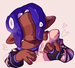 2boys 3_hearts blue_hair blush brown_body brown_skin clothed clothing curved_to_the_right_penis dark-skinned_male dark_skin gay grabbing_penis handjob male male/male male_only nintendo no_eyes octoling off_shoulder open_mouth pale-skinned_male pale_skin penis_grab precum precum_drip sex solo solo_focus splatoon splatoon_(series) splatoon_2 splatoon_3 sweater tentacle tentacle_hair veiny_penis yaoi